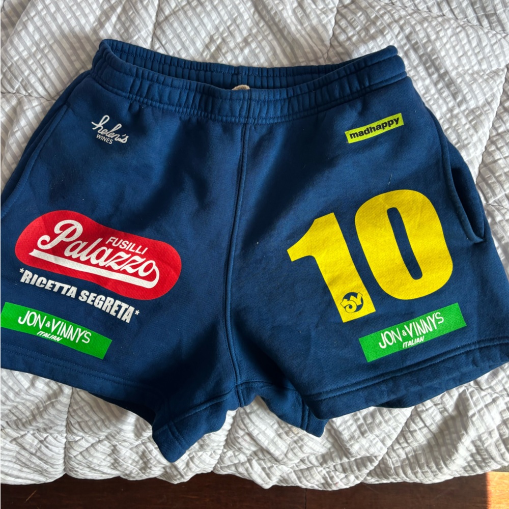 Madhappy Women's Navy and Yellow Athletic Shorts